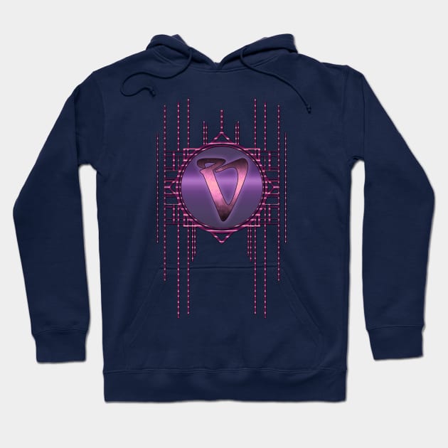 Vintage letter V Purple Glamour Artdeco Monogram Hoodie by designsbyxarah